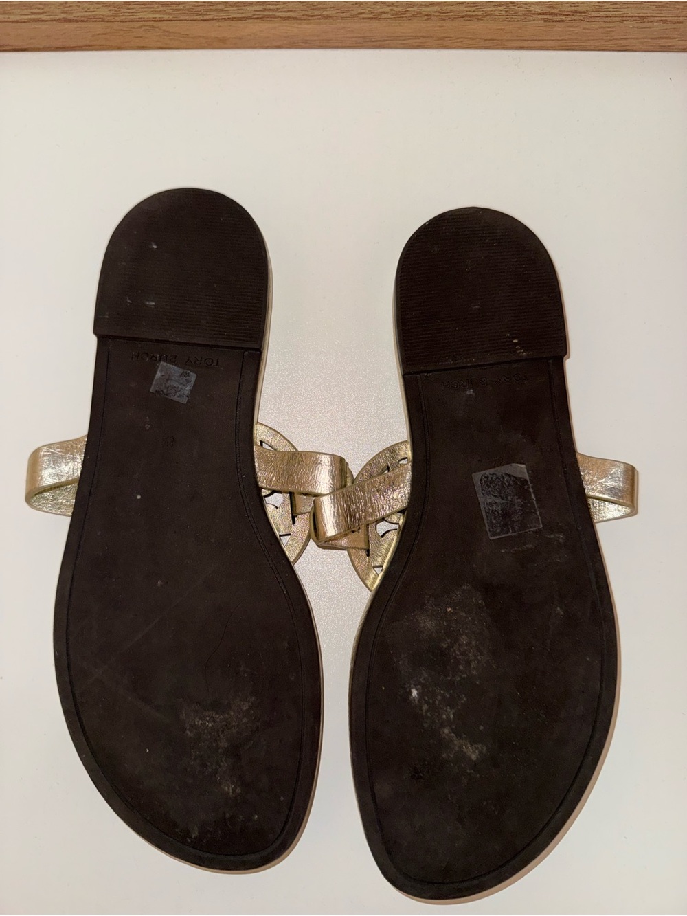 Tory Burch Metallic Leather Miller Thong Sandals - Gold - Picture 3 of 4